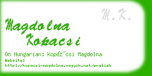 magdolna kopacsi business card